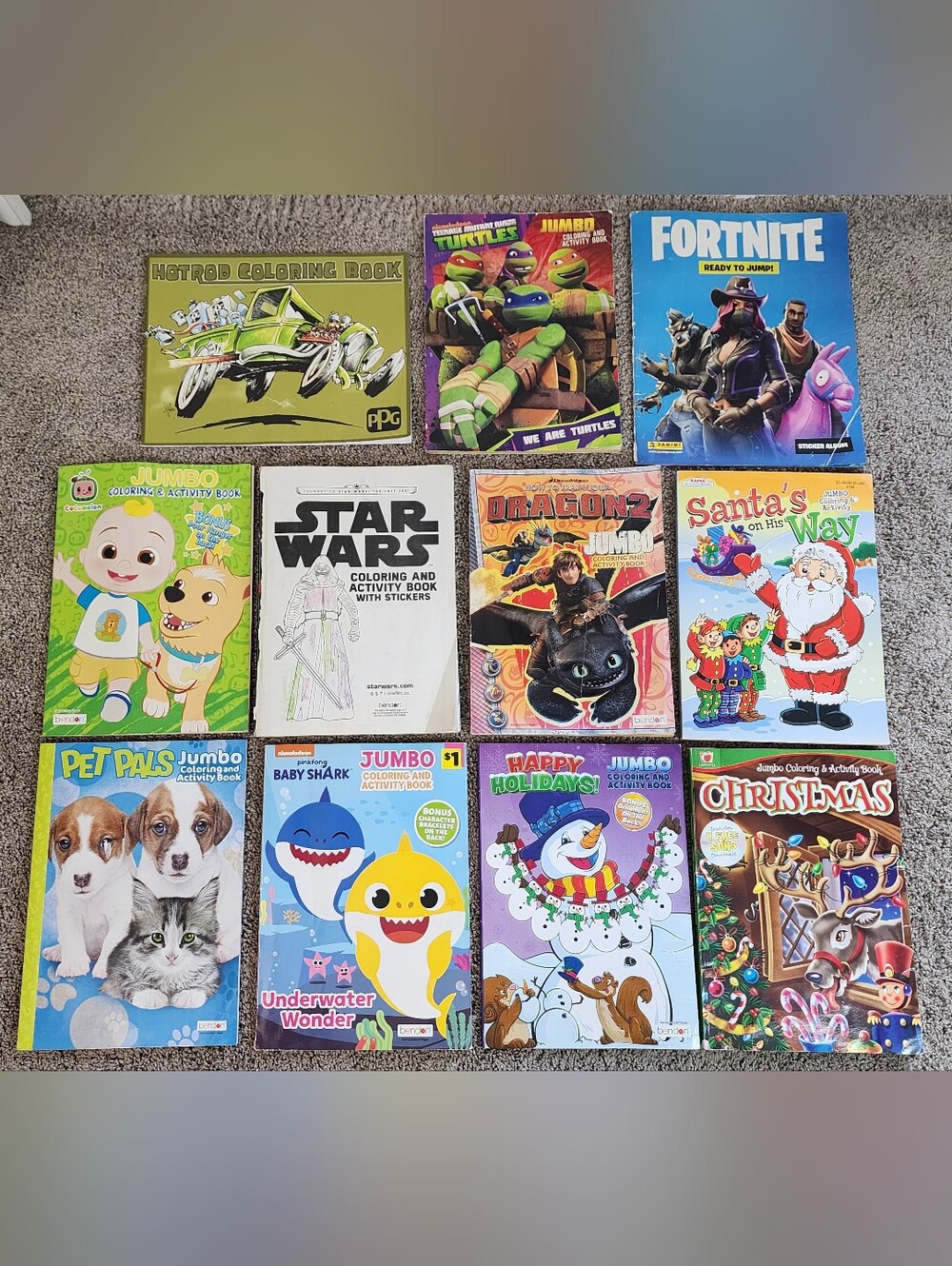11 Coloring Books, Selling Together, Very Little Coloring On Pages